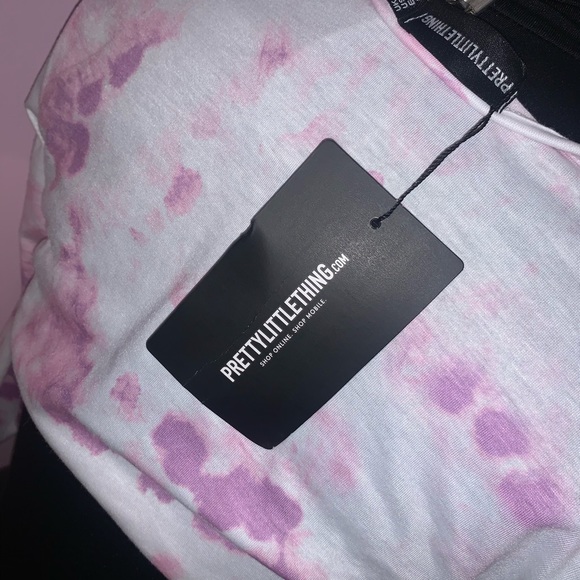 long sleeve white and pink crop top - Picture 2 of 2